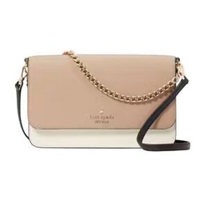 Kate Spade ♠️ Womens Tan Leather Madison Medium Flap Convertible Crossbody NWT